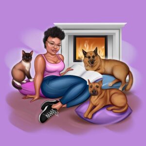 Graphic Design of Paulina and her pets